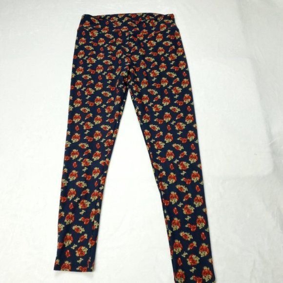 NWOT LulaRoe Tall & Curvy Leggings  Womens Plus Size TC One Size Floral Rose - Picture 3 of 6